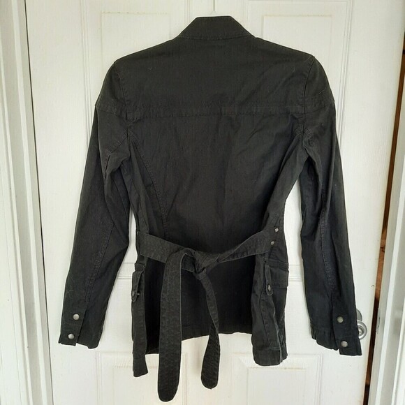 Tribal Denime Women's Black Denim Coat Military Style Size Small - Picture 7 of 9